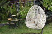 Balansoar de gradina Lokum, Crem, 110 x 110 x 196 cm