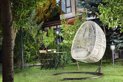 Balansoar de gradina Lokum, Crem, 110 x 110 x 196 cm