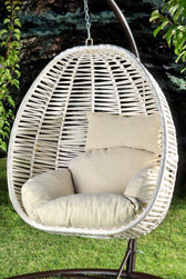 Balansoar de gradina Lokum, Crem, 110 x 110 x 196 cm