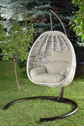 Balansoar de gradina Lokum, Crem, 110 x 110 x 196 cm
