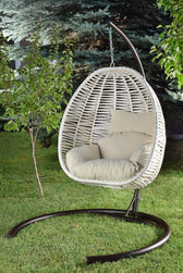 Balansoar de gradina Lokum, Crem, 110 x 110 x 196 cm