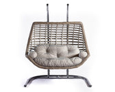 Balansoar de gradina Lux Rattan cu 2 locuri Arkadas, Gri, 173 x 214 x 120 cm