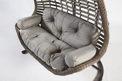Balansoar de gradina Lux Rattan cu 2 locuri Arkadas, Gri, 173 x 214 x 120 cm