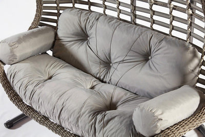 Balansoar de gradina Lux Rattan cu 2 locuri Arkadas, Gri, 173 x 214 x 120 cm