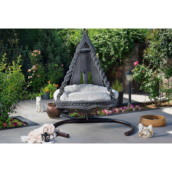 Balansoar de gradina Spider, Gri, 130x130x230 cm