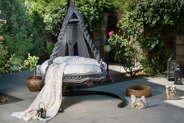 Balansoar de gradina Spider, Gri, 130x130x230 cm