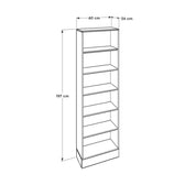 Biblioteca Adore Base, 6 rafturi, Crem / Alb, 60x197x26 cm