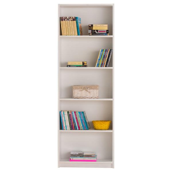 Biblioteca Adore Libra, 5 rafturi, Alb, 56x170x20 cm
