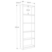 Biblioteca Adore Libra, 5 rafturi, 56 x 170 x 20 cm - Alb