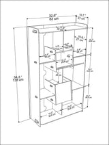 Biblioteca Anap cu 6 Rafturi si 2 Compartimente, Stejar, 83 X 138 X 27 cm