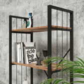 Biblioteca Bookazo, 4 rafturi cadru metal, Negru, 60 x 150 x 30 cm