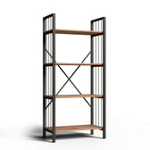 Biblioteca Bookazo, 4 rafturi cadru metal, Negru, 60 x 150 x 30 cm