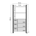 Biblioteca CosmoCortex, Stejar, 90x180x35 cm