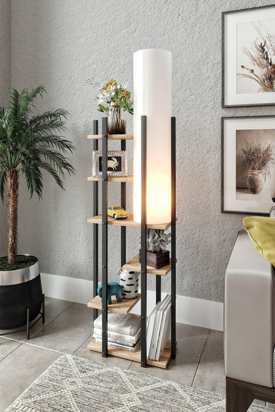 Biblioteca Cu Lampa  Lemn Wallar, 45 X 25 X 84 Cm