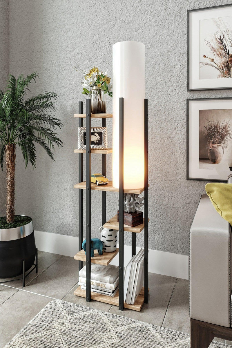 Biblioteca Cu Lampa  Lemn Wallar, 45 X 25 X 84 Cm