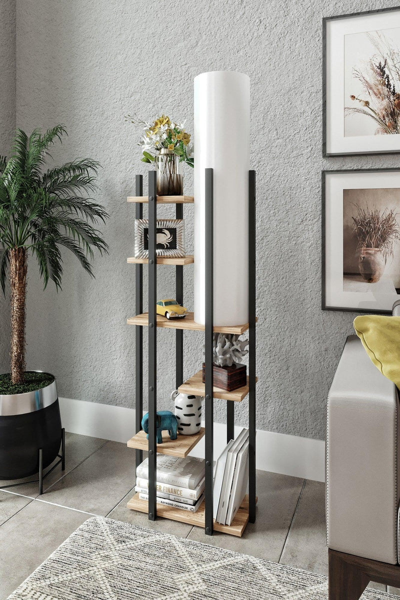 Biblioteca Cu Lampa  Lemn Wallar, 45 X 25 X 84 Cm