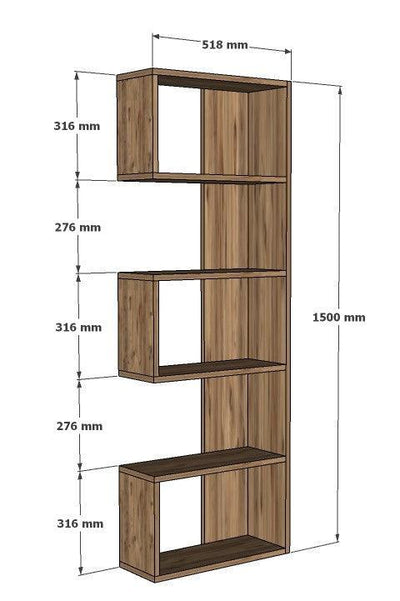 Biblioteca  Nebu, Stejar, 52 x 150 x 20 cm