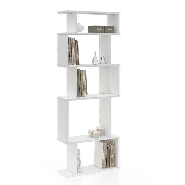 Biblioteca Piramide, Alb, 60x22x160 cm