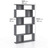 Biblioteca Piramide Wide, Alb, 90x160x22 cm