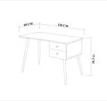 Birou Albina, Pin Stejar - Alb, 120 x 77 x 60 cm