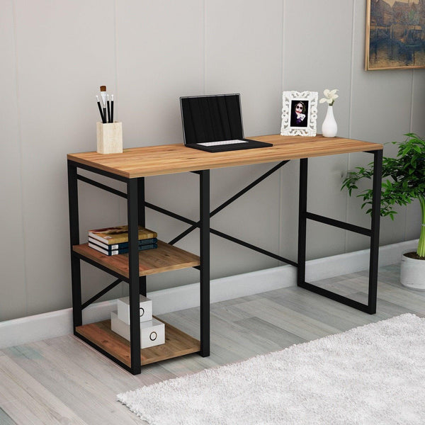 Birou Athena, Nuc - Negru, 120x65x72 cm