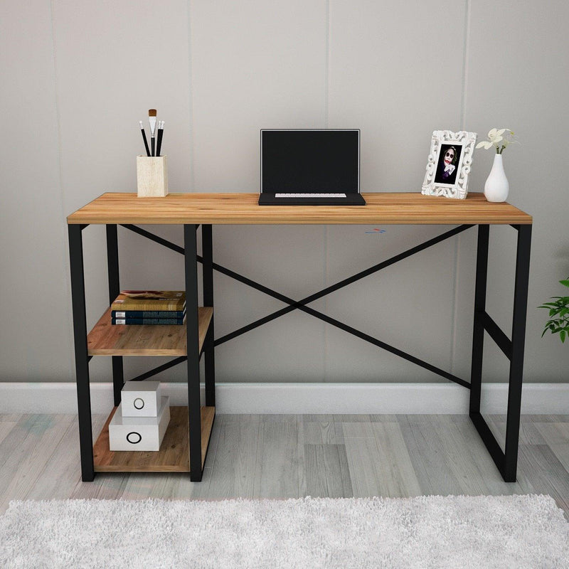 Birou Athena, Nuc - Negru, 120 x 65 x 72 cm