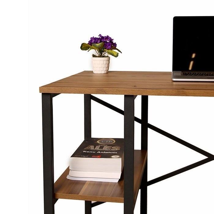 Birou Athena, Nuc - Negru, 120 x 65 x 72 cm