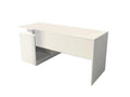 Birou Basak cu 2 Usi si Raft, Alb, 130 x 74 x 105 cm
