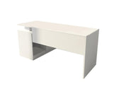 Birou Basak cu 2 Usi si Raft, Alb, 130 x 74 x 105 cm