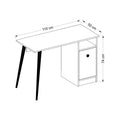 Birou Cannas cu sertar si raft, Alb, 110 x 74 x 50 cm