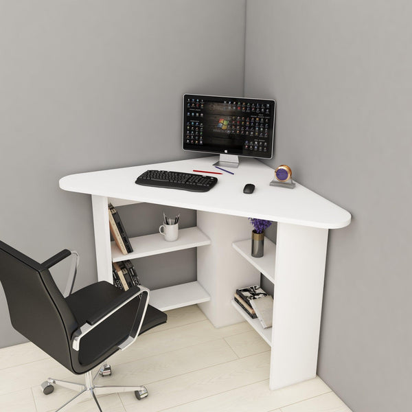 Birou Colt Bellingham cu Rafturi, Design Ergonomic, 80x74x80 cm