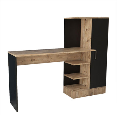 Birou CT2 Atlantic Pine-Negru, Stejar, 152 x 120 x 40 cm