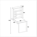 Birou cu raft de perete pliabile Elegant, Alb, 59 x 74 x 90 cm