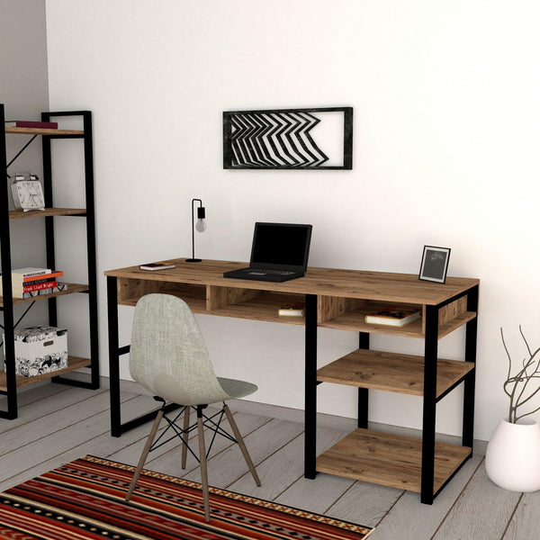 Birou Emro, Nuc/Negru, 150x76x59 cm