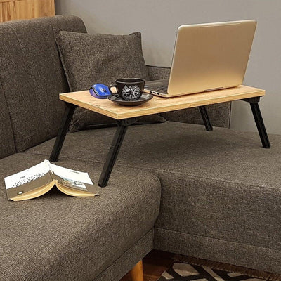 Birou Laptop Pliabil Atlantis, Stejar, 60 x 25 x 35 cm