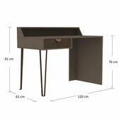 Birou Linea, Gri Inchis/Maro, 120 x 76 x 61 cm