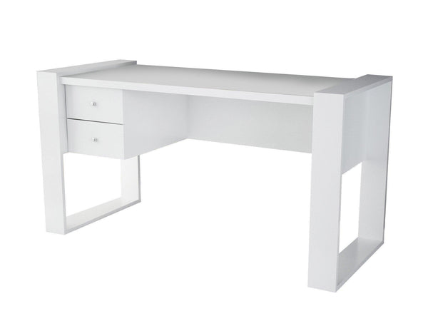 Birou Lord cu 2 sertare, Alb, 159x60x72 cm