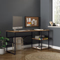 Birou Nonvi Lemn natural cadru Metal, 160 x75 x 60 cm
