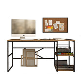 Birou Nonvi Lemn natural cadru Metal, 160 x75 x 60 cm
