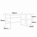 Birou Nonvi Lemn natural cadru Metal, 160 x75 x 60 cm