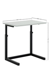 Birou Smart Laptop Reglabil, Alb, 40x60x43-73 cm