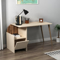 Birou Suave cu Rollbox Design Elegant, Nuc, 125 x 74 x 60 cm