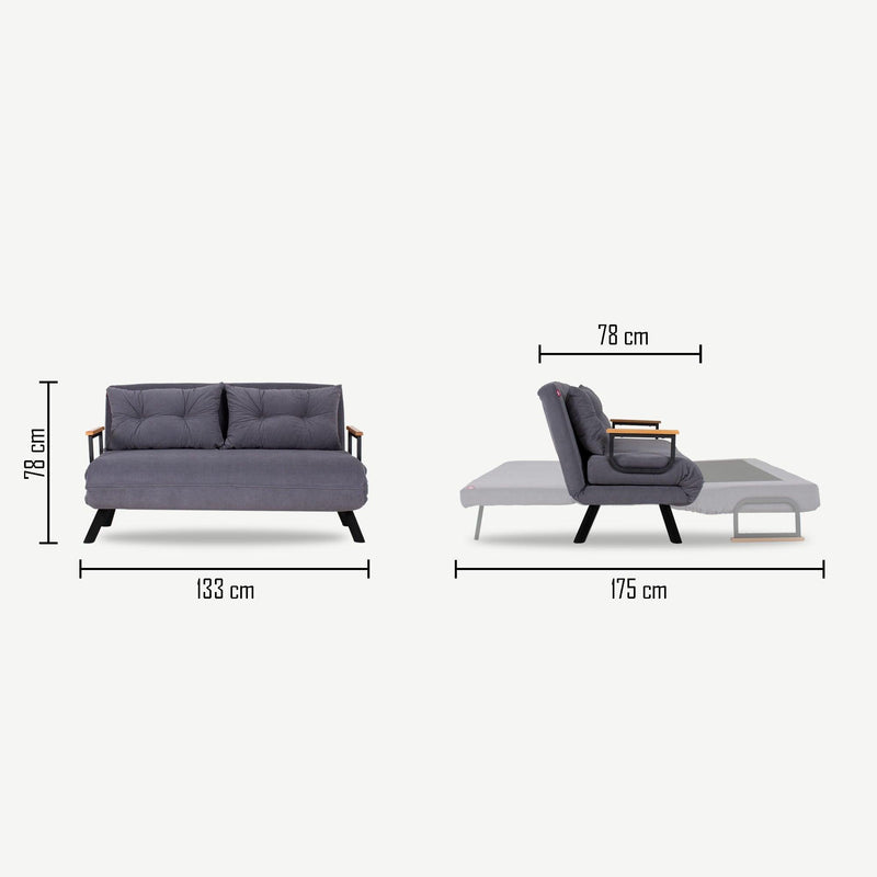 Canapea extensibila cu 2 locuri Micic, 133x78x78 cm