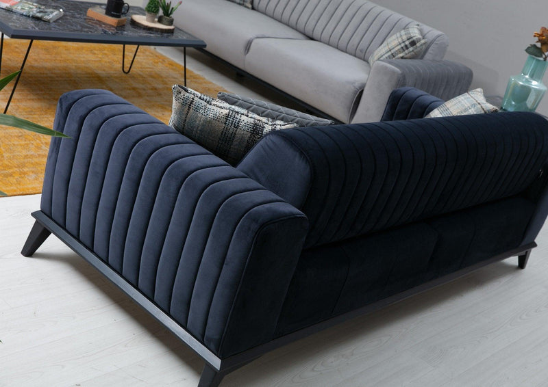 Canapea extensibila cu 3 Locuri Lisa, Albastru Marin, 220 x 92 x 77 cm