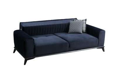 Canapea extensibila cu 3 Locuri Lisa, Albastru Marin, 220 x 92 x 77 cm