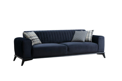 Canapea extensibila cu 3 Locuri Lisa, Albastru Marin, 220 x 92 x 77 cm