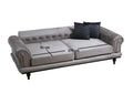 Canapea extensibila cu 3 Locuri Polyanna, Gri, 230 x 95 x 78 cm