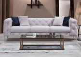 Canapea Fixa cu 3 Locuri Favalli, Chester,  Gri deschis, 230 x 90 x 73 cm