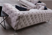Canapea Fixa cu 3 Locuri Favalli, Chester,  Gri deschis, 230 x 90 x 73 cm