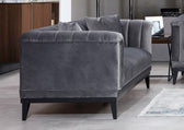 Canapea Fixa cu 3 Locuri Trendy, Gri Inchis, 225 x 89 x 79 cm